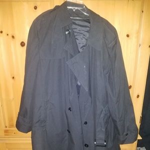 Men's black military-style trench coat